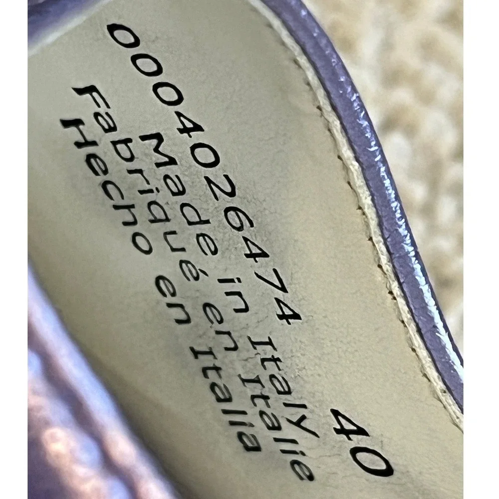 Free People Women Double Stacked Chunky Platform Leather‎ Mary Jane Purple sz 40
